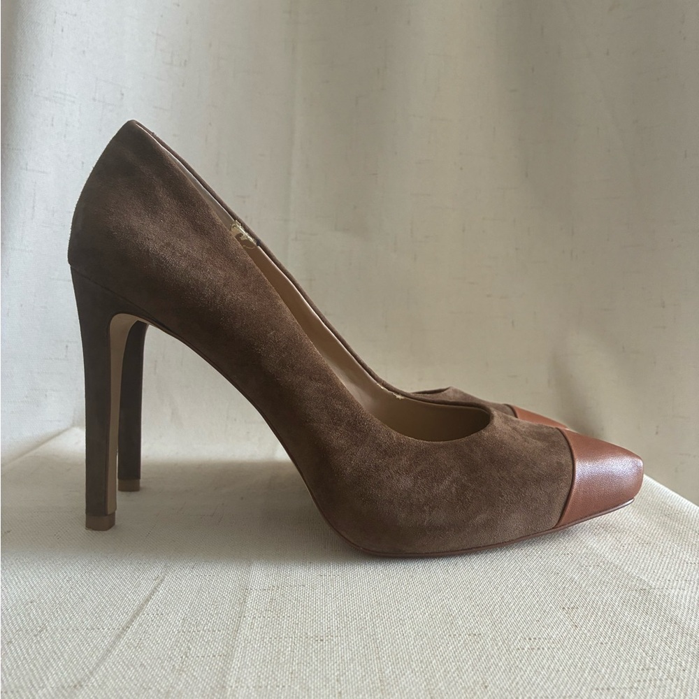 Banana Republic Kora Pump 8.5 Brown Leather Cap Toe Heels